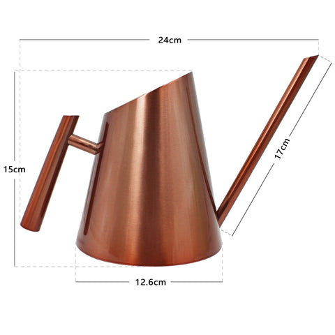 Metal Watering Can with Long Straight Spout - Liquid Copper (30oz/900ml)